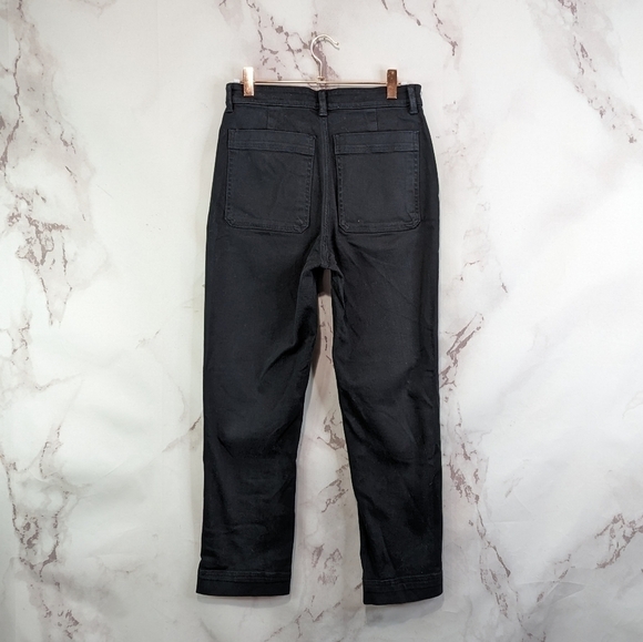 Everlane Pant The Slim Leg Crop Washed Black High Rise Stretch Ankle NEW - Picture 9 of 13